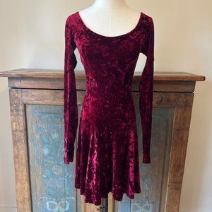 Vintage Betsey Johnson Maroon Velvet Dress